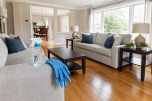 Clean and organized living room ready for a professional cleaning service in Washington, NJ